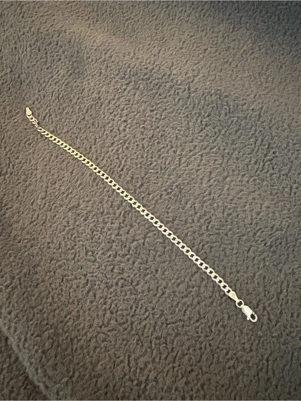 Silver Men's Curb Chain Bracelet